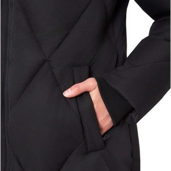 Mondetta Diamond Quilted Down Parka Long Length Black Small - Picture 5 of 8